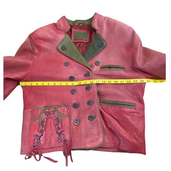 Vintage 90"s LS Sound Original Leather Jacket Rose Pink 41” Chest M/L Size 38 - Picture 12 of 12